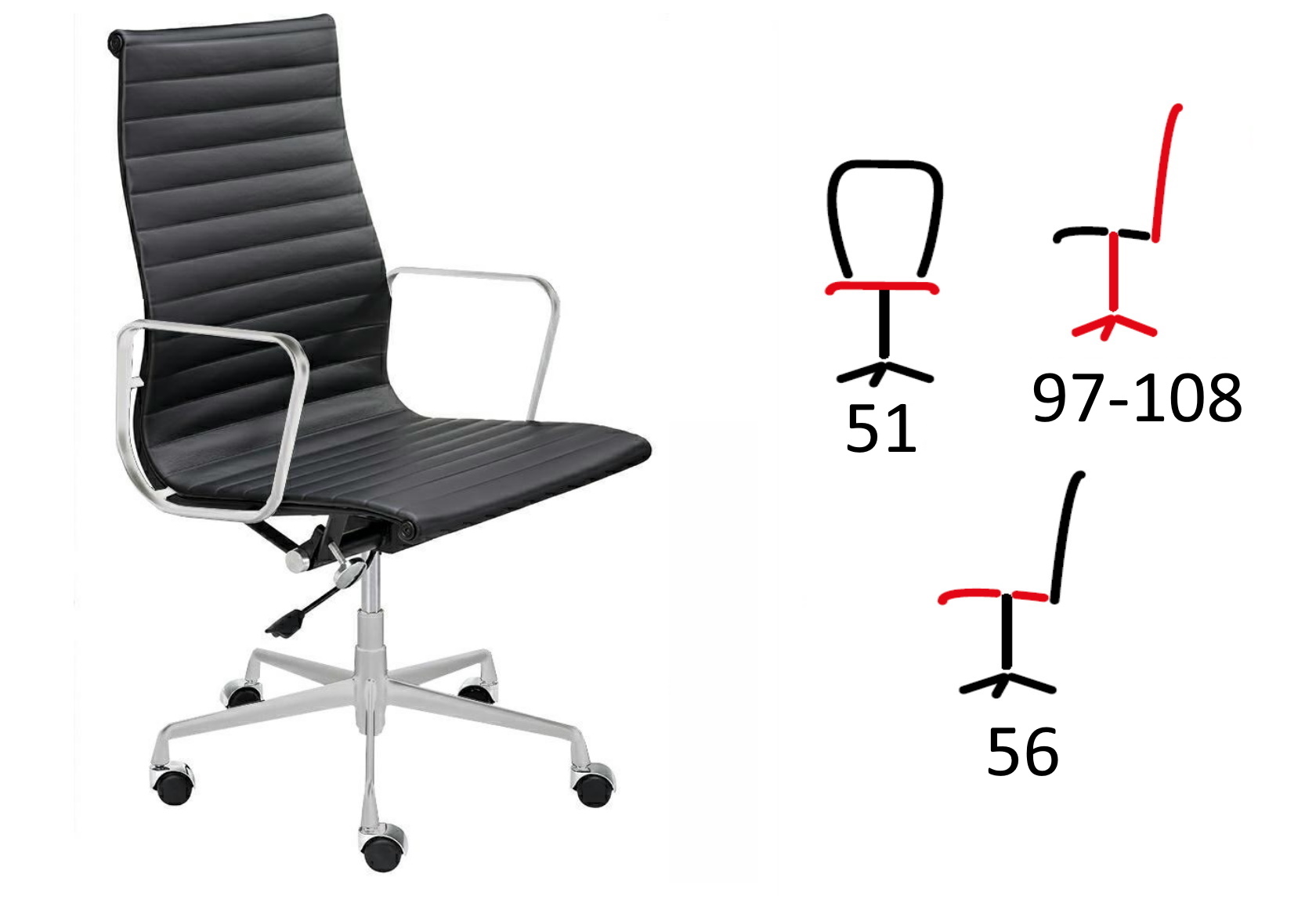 czarny, skórzany fotel biurowy aeron prestige plus, fotel ze skóry naturalnej